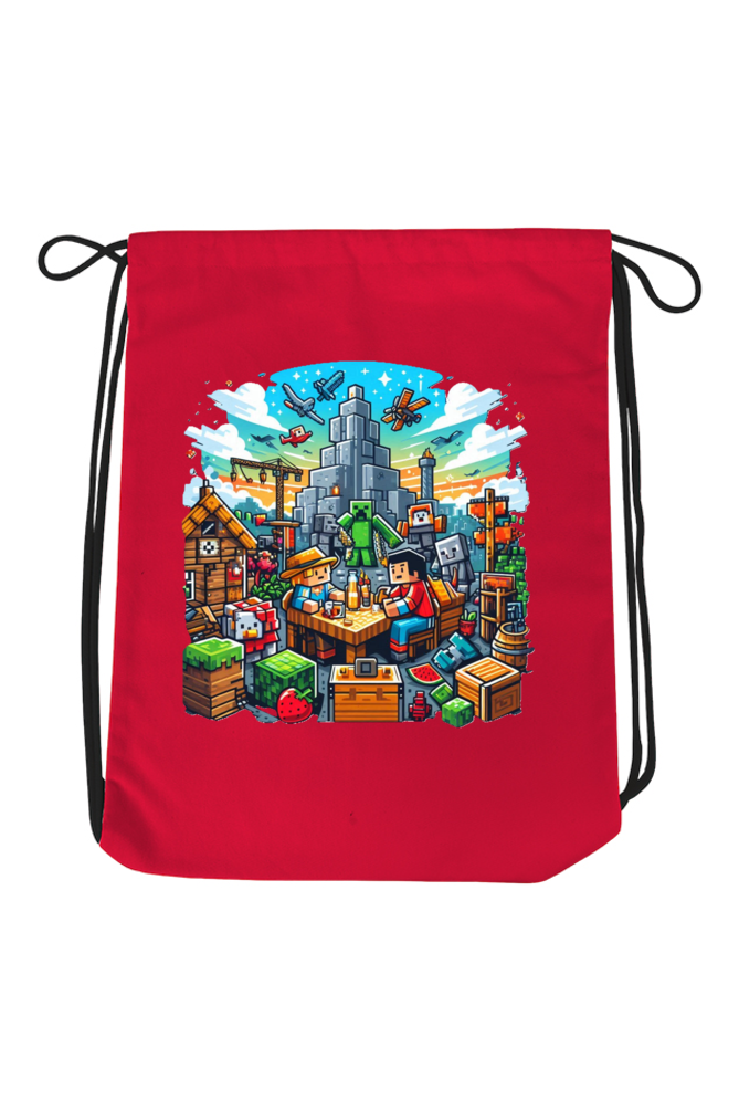 Blocky Quest: Minecraft Drawstring Bag