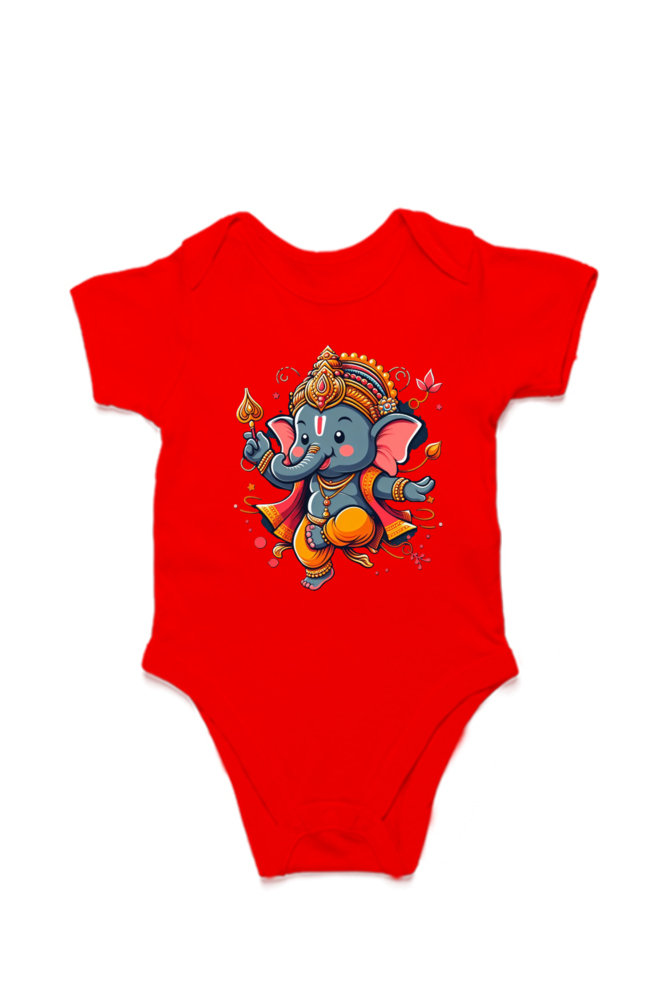 Ganpati Bappa Morya Kids Romper - Celebrate the Festival with Joy and Devotion!