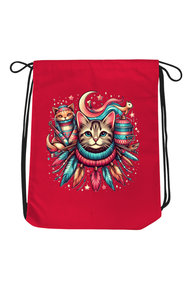 Purrfect Fun: Cat Drawstring Bag