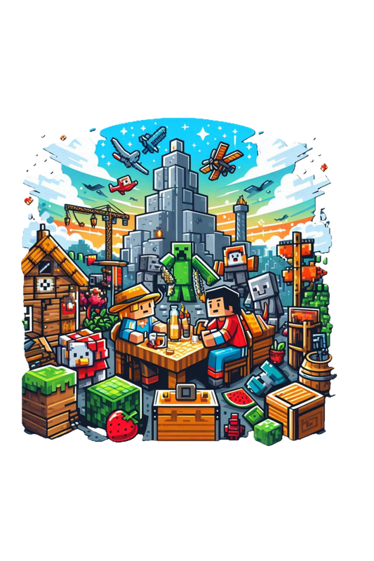 Blocky Quest: Minecraft Drawstring Bag