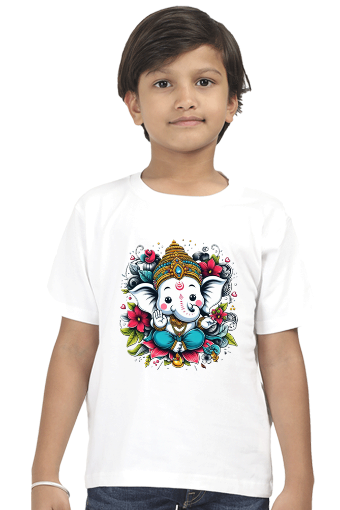 Ganpati Bappa Morya Kids T-Shirt - Celebrate the Festival with Joy and Devotion!