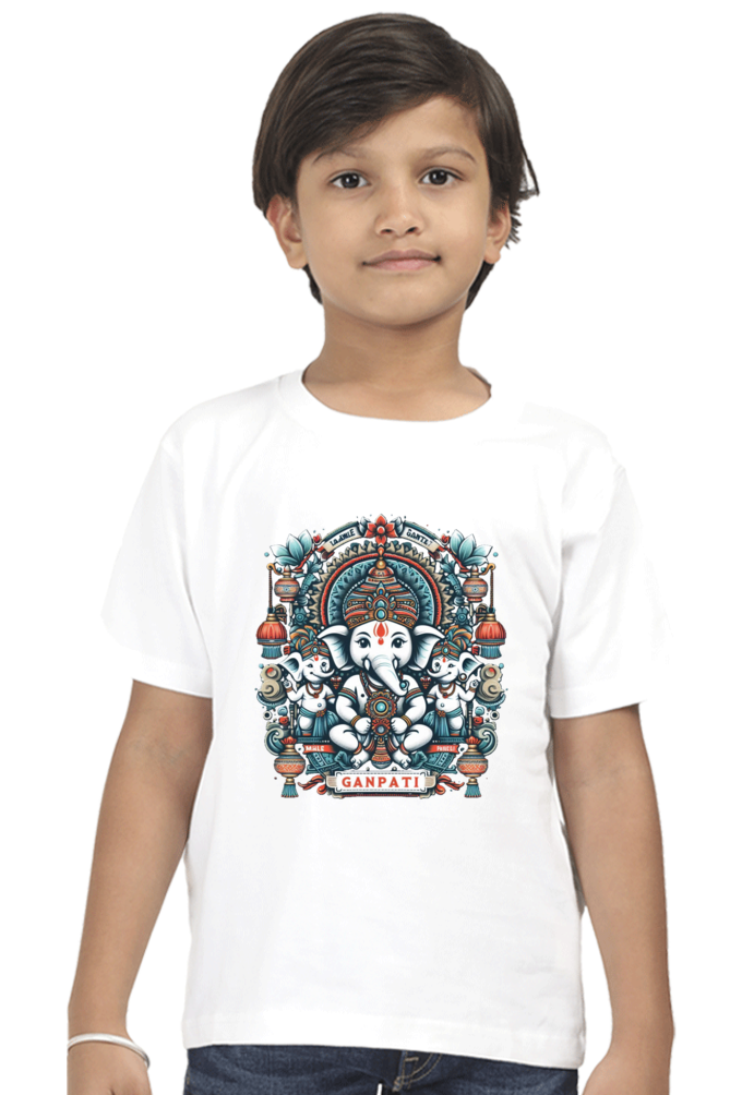 Ganpati Bappa Morya Kids T-Shirt - Celebrate the Festival with Joy and Devotion!