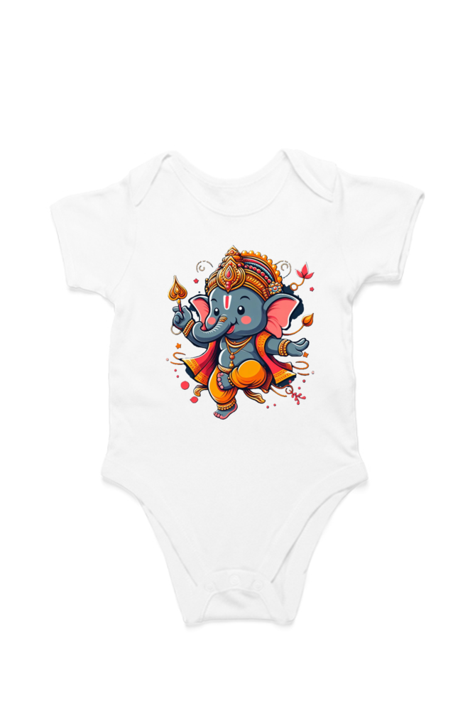 Ganpati Bappa Morya Kids Romper - Celebrate the Festival with Joy and Devotion!