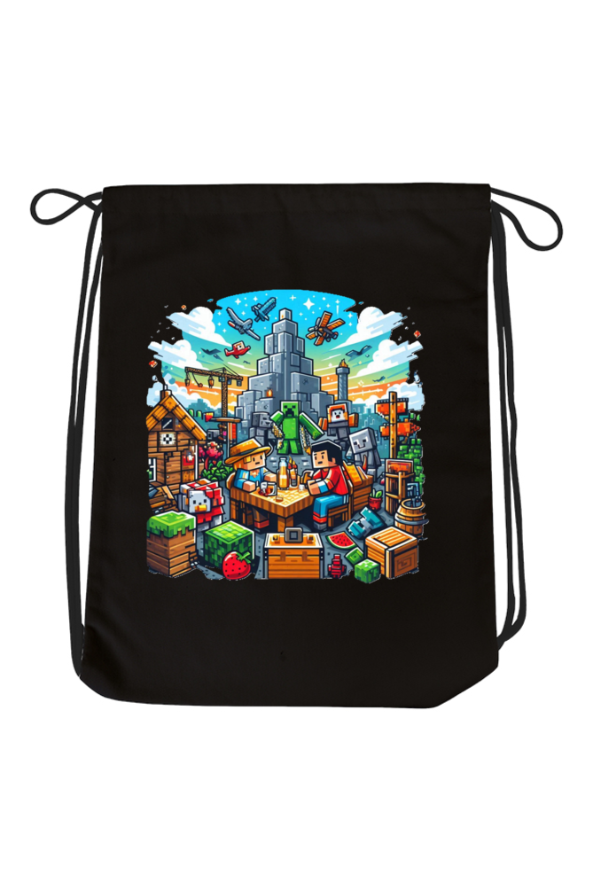Blocky Quest: Minecraft Drawstring Bag
