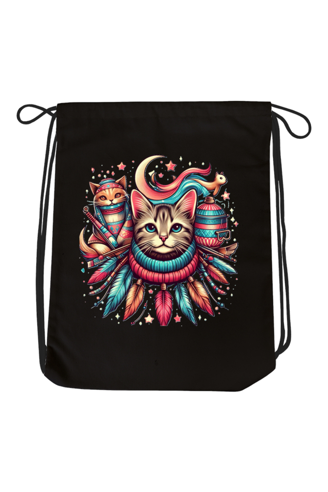 Purrfect Fun: Cat Drawstring Bag