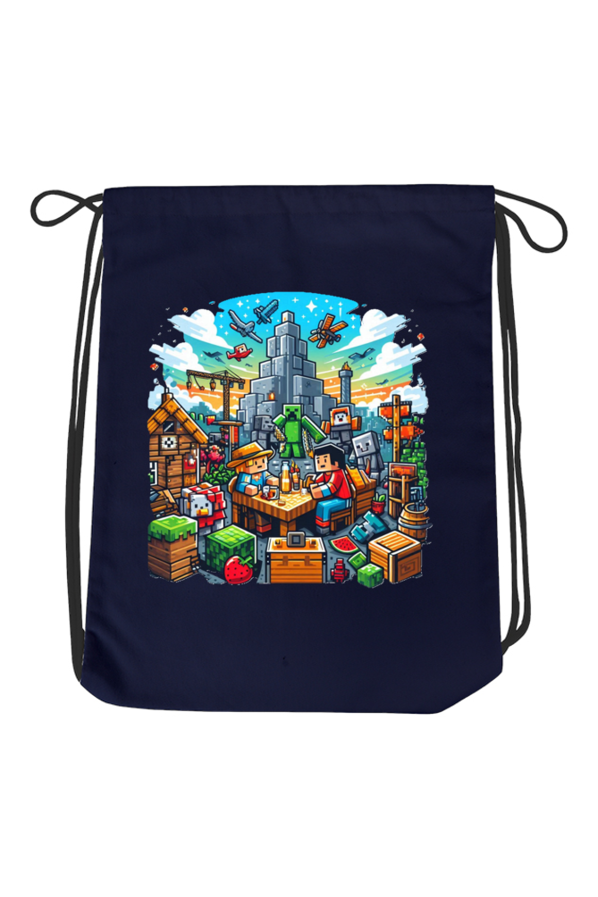 Blocky Quest: Minecraft Drawstring Bag