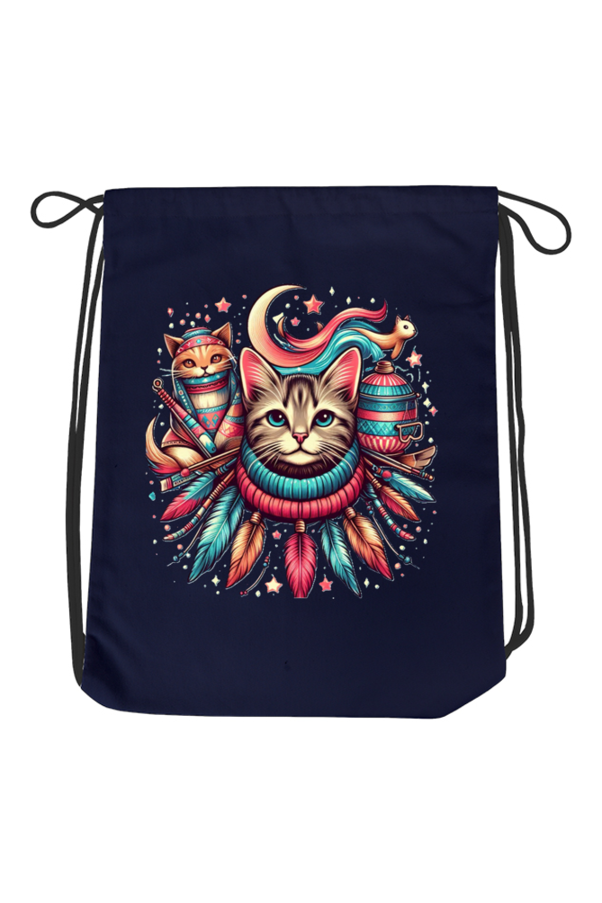 Purrfect Fun: Cat Drawstring Bag