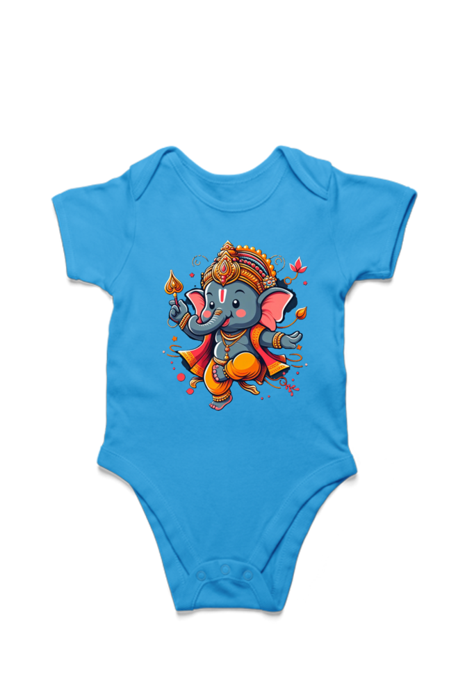 Ganpati Bappa Morya Kids Romper - Celebrate the Festival with Joy and Devotion!