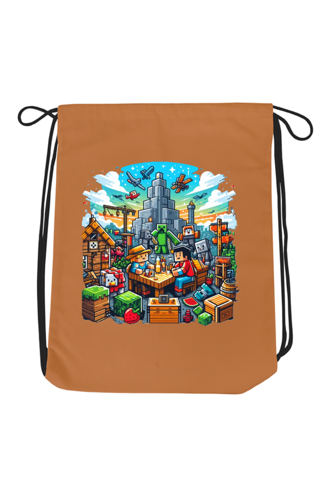 Blocky Quest: Minecraft Drawstring Bag