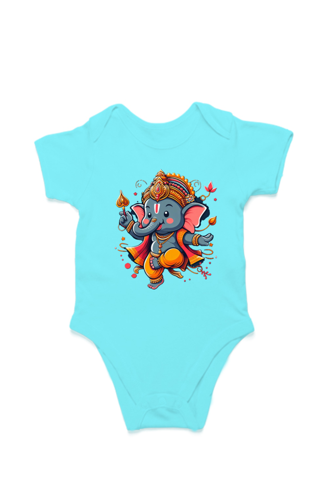 Ganpati Bappa Morya Kids Romper - Celebrate the Festival with Joy and Devotion!