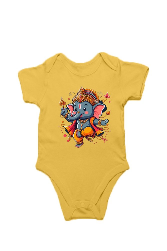 Ganpati Bappa Morya Kids Romper - Celebrate the Festival with Joy and Devotion!