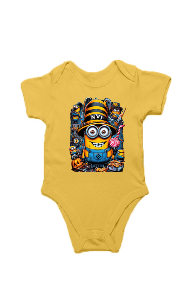 Mischievous Minion Rompers - Tiny Trouble, Big Fun!