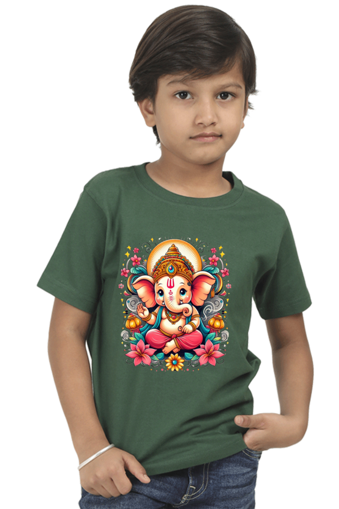 Ganpati Bappa Morya Kids T-Shirt - Celebrate the Festival with Joy and Devotion!