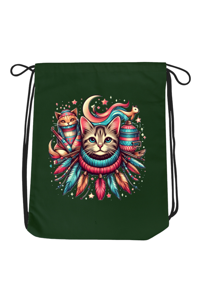 Purrfect Fun: Cat Drawstring Bag